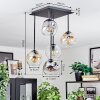 Ripoll Plafondlamp, Kogellampje Amber, Duidelijk, Rookkleurig, 5-lichts