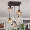 Ripoll Plafondlamp, Kogellampje Amber, Duidelijk, Rookkleurig, 5-lichts