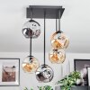 Ripoll Plafondlamp, Kogellampje Amber, Rookkleurig, 5-lichts