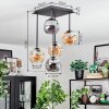 Ripoll Plafondlamp, Kogellampje Amber, Rookkleurig, 5-lichts
