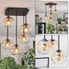 Koyoto Plafondlamp, Kogellampje Amber, Duidelijk, 5-lichts