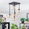 Koyoto Plafondlamp, Kogellampje Amber, Duidelijk, 5-lichts