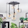 Koyoto Plafondlamp, Kogellampje Amber, Duidelijk, 5-lichts
