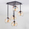 Koyoto Plafondlamp, Kogellampje Amber, Duidelijk, 5-lichts
