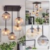 Koyoto Plafondlamp, Kogellampje Amber, Duidelijk, Rookkleurig, 5-lichts