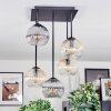 Koyoto Plafondlamp, Kogellampje Amber, Duidelijk, Rookkleurig, 5-lichts