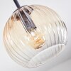 Koyoto Plafondlamp, Kogellampje Amber, Duidelijk, Rookkleurig, 5-lichts