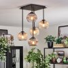 Koyoto Plafondlamp, Kogellampje Amber, Duidelijk, Rookkleurig, 5-lichts