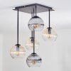 Koyoto Plafondlamp, Kogellampje Amber, Duidelijk, Rookkleurig, 5-lichts