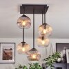 Koyoto Plafondlamp, Kogellampje Amber, Duidelijk, Rookkleurig, 5-lichts