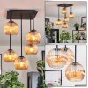 Koyoto Plafondlamp, Kogellampje Amber, 5-lichts