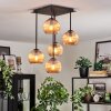 Koyoto Plafondlamp, Kogellampje Amber, 5-lichts
