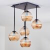 Koyoto Plafondlamp, Kogellampje Amber, 5-lichts