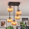 Koyoto Plafondlamp, Kogellampje Amber, 5-lichts