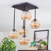 Koyoto Plafondlamp, Kogellampje Amber, 5-lichts