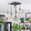 Koyoto Plafondlamp, Kogellampje Amber, Duidelijk, Rookkleurig, 5-lichts