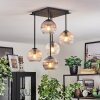 Koyoto Plafondlamp, Kogellampje Amber, Duidelijk, Rookkleurig, 5-lichts