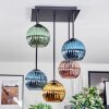 Koyoto Plafondlamp, Kogellampje Blauw, Goud, Groen, Koperkleurig, 5-lichts