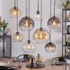 Koyoto Hanglamp, Kogellampje, Hanglamp Antraciet, Zilver, Wit, 8-lichts
