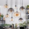 Koyoto Hanglamp, Kogellampje, Hanglamp Antraciet, Zilver, Wit, 8-lichts