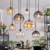 Koyoto Hanglamp, Kogellampje, Hanglamp Antraciet, Zilver, Wit, 8-lichts