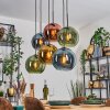 Koyoto Hanglamp, Kogellampje, Hanglamp Blauw, Goud, Groen, Koperkleurig, 6-lichts