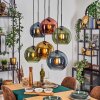 Koyoto Hanglamp, Kogellampje, Hanglamp Blauw, Goud, Groen, Koperkleurig, 6-lichts