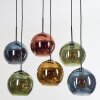 Koyoto Hanglamp, Kogellampje, Hanglamp Blauw, Goud, Groen, Koperkleurig, 6-lichts