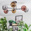Ripoll Plafondlamp, Kogellampje Chroom, Goud, Koperkleurig, Rookkleurig, 6-lichts