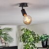 Geira Plafondlamp, Plafondspot, Muurspot Zwart, 1-licht