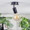 Geira Plafondlamp, Plafondspot, Muurspot Zwart, 1-licht