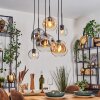 Ripoll Hanglamp, Kogellampje, Hanglamp Amber, Duidelijk, Rookkleurig, 6-lichts