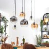 Ripoll Hanglamp, Kogellampje, Hanglamp Amber, Duidelijk, Rookkleurig, 6-lichts