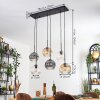 Ripoll Hanglamp, Kogellampje, Hanglamp Amber, Duidelijk, Rookkleurig, 6-lichts