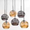 Ripoll Hanglamp, Kogellampje, Hanglamp Amber, Rookkleurig, 6-lichts