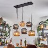 Ripoll Hanglamp, Kogellampje, Hanglamp Amber, Rookkleurig, 6-lichts