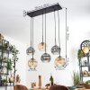 Ripoll Hanglamp, Kogellampje, Hanglamp Amber, Duidelijk, Rookkleurig, 6-lichts