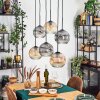 Ripoll Hanglamp, Kogellampje, Hanglamp Amber, Duidelijk, Rookkleurig, 6-lichts