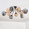 Ripoll Plafondlamp, Kogellampje Amber, Rookkleurig, 10-lichts