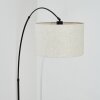 Bassagoda Staande lamp, Booglampen Zwart, 1-licht, Stoffen lampenkap