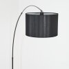 Soungou Staande lamp, Booglampen Chroom, Zwart, 1-licht, Stoffen kap