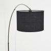 Bassagoda Staande lamp, Booglampen Chroom, Zwart, 1-licht, Stoffen kap