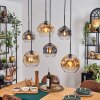 Ripoll Hanglamp, Kogellampje, Hanglamp Amber, Duidelijk, Rookkleurig, 6-lichts