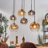 Ripoll Hanglamp, Kogellampje, Hanglamp Amber, Duidelijk, Rookkleurig, 6-lichts