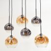 Ripoll Hanglamp, Kogellampje, Hanglamp Amber, Duidelijk, Rookkleurig, 6-lichts