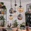Gastor Hanglamp, Kogellampje, Hanglamp Amber, Duidelijk, Rookkleurig, 6-lichts