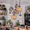 Gastor Hanglamp, Kogellampje, Hanglamp Amber, Duidelijk, Rookkleurig, 8-lichts