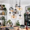 Gastor Hanglamp, Kogellampje, Hanglamp Amber, Duidelijk, Rookkleurig, 8-lichts