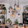 Gastor Hanglamp, Kogellampje, Hanglamp Amber, Duidelijk, Rookkleurig, 8-lichts