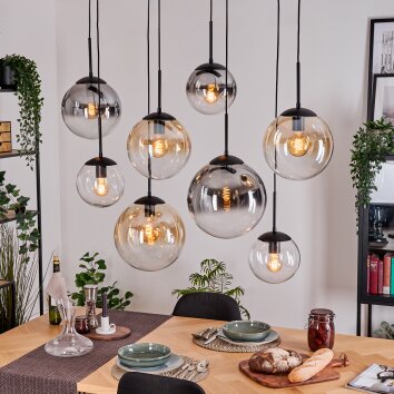 Gastor Hanglamp, Kogellampje, Hanglamp Amber, Duidelijk, Rookkleurig, 8-lichts